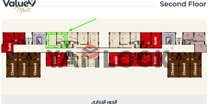 مبنى إداري 46 م² للبيع نصف تشطيب – إطلالة شارع الرئيسي في العبور