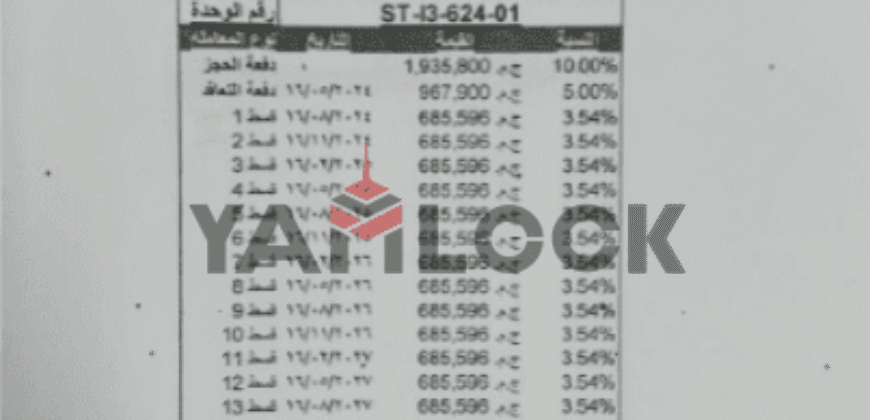 شقة 119 م² للبيع في الساحل الشمالي وحده رقم 3-624-01I-ST