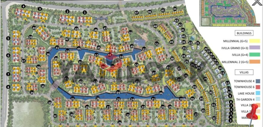 فيلا – تاون هاوس 210 م² للبيع في اليفا ريفر المرحلة الأولى بجوار النادى