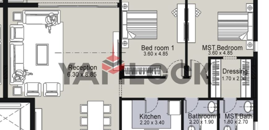 شقة 152 م² للبيع بكمبوند مرينا 8 بالساحل الشمالي