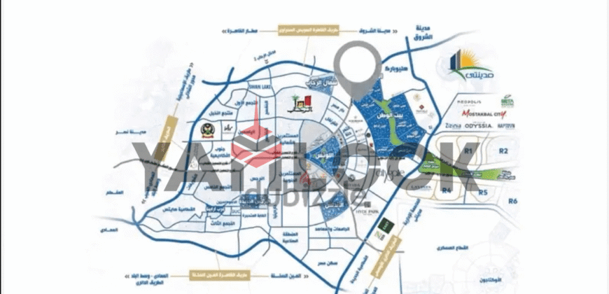 شقة 141 م² للبيع بالحي التاني بيت الوطن – التجمع الخامس