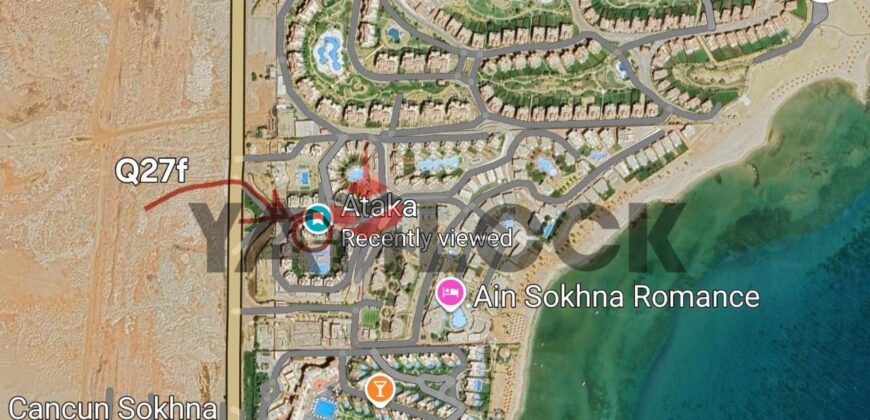 شالية 180 م² للبيع دور اول علوي + روف في قرية رومانس العين السخنه