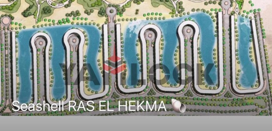 شاليه بجاردن 101 م² للبيع في Seashell Ras El Hekma اول صف علي البحر و اللاجوون