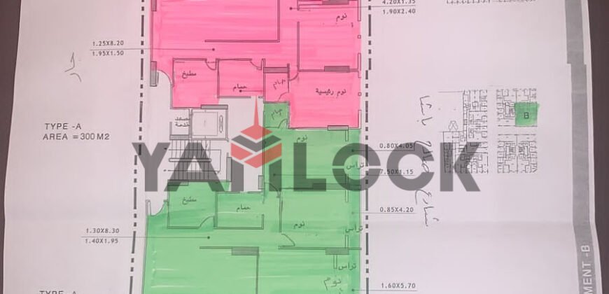 شقة 350 م² للبيع في شارع قصر الصفا زيزينا – اسكندريه
