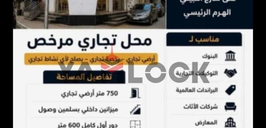 محل ميزانين 700 م²برخصه تجاري ينفع لاي نشاط تجاري