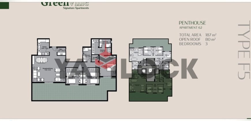 Apartment Flat roof 187 m² for Sale in 90 avenue New Cairo – Cairo